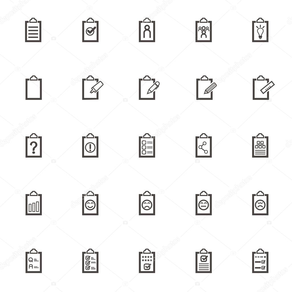 vector Record book set icons. Office equipment for planning and 