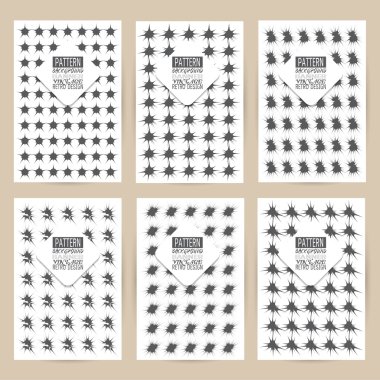 Vintage arka plan afiş retro broc kümesi siyah desen vektör