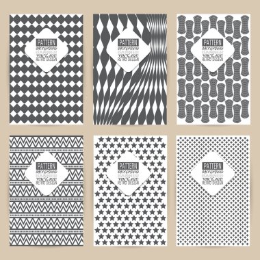 Vintage arka plan afiş retro broc kümesi siyah desen vektör