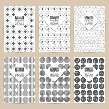 Vintage arka plan afiş retro broc kümesi siyah desen vektör