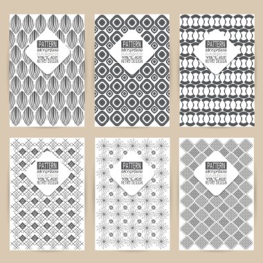 Vintage arka plan afiş retro broc kümesi siyah desen vektör