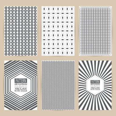 Vintage arka plan afiş retro broc kümesi siyah desen vektör