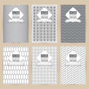 Vintage arka plan afiş retro broc kümesi siyah desen vektör