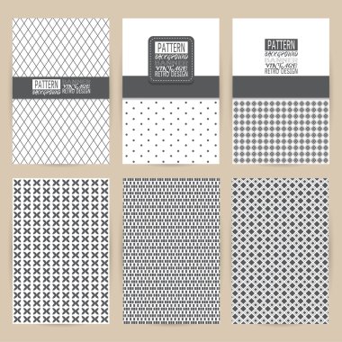 Vintage arka plan afiş retro broc kümesi siyah desen vektör