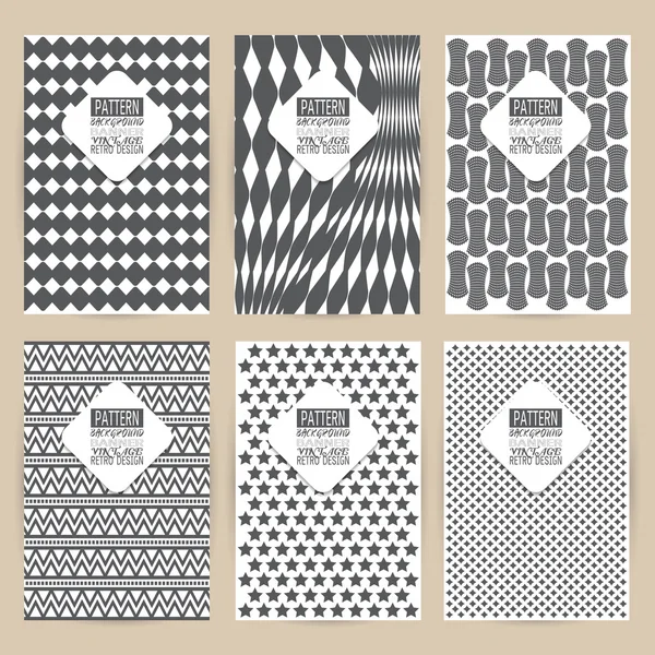 Vintage arka plan afiş retro broc kümesi siyah desen vektör