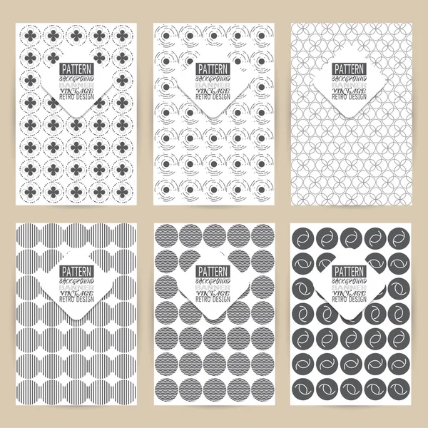 Vintage arka plan afiş retro broc kümesi siyah desen vektör