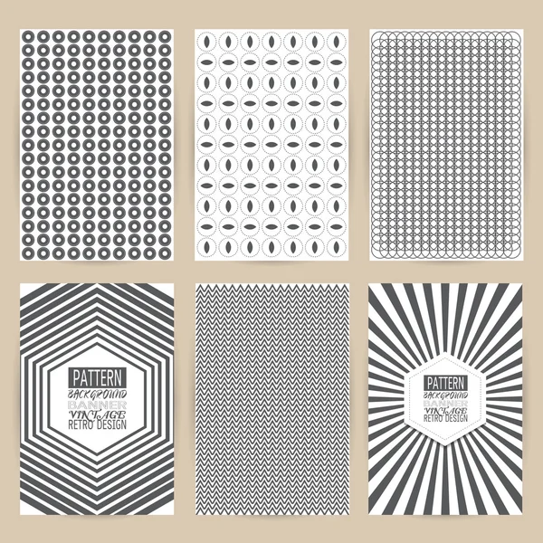 Vintage arka plan afiş retro broc kümesi siyah desen vektör