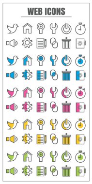 renk blck mavi pembe sarı yeşil vektör beyaz arka simgeleri web