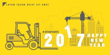 Infographic 2017 yeni yıl metin f vektör yaratıcı çizim