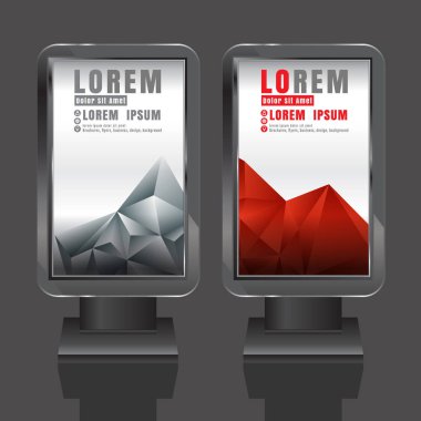 Açık hava reklam tasarım renk çizgili küre ile kurumsal kimlik için beyaz. İleti örneğini ışık kutusu arka plan ayarlama