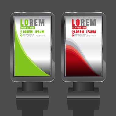 Açık hava reklam tasarım renk çizgili küre ile kurumsal kimlik için beyaz. İleti örneğini ışık kutusu arka plan ayarlama