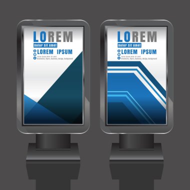 Açık hava reklam tasarım renk çizgili küre ile kurumsal kimlik için beyaz. İleti örneğini ışık kutusu arka plan ayarlama