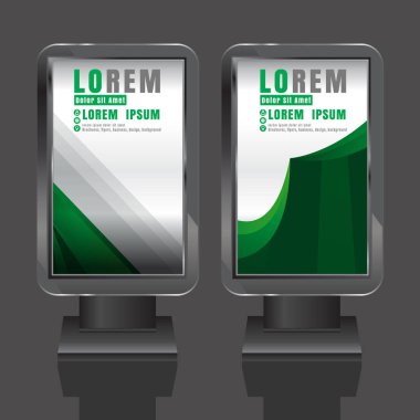 Açık hava reklam tasarım renk çizgili küre ile kurumsal kimlik için beyaz. İleti örneğini ışık kutusu arka plan ayarlama