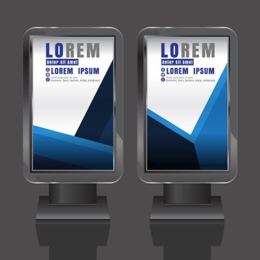 Açık hava reklam tasarım renk çizgili küre ile kurumsal kimlik için beyaz. İleti örneğini ışık kutusu arka plan ayarlama