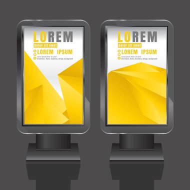 Açık hava reklam tasarım renk çizgili küre ile kurumsal kimlik için beyaz. İleti örneğini ışık kutusu arka plan ayarlama