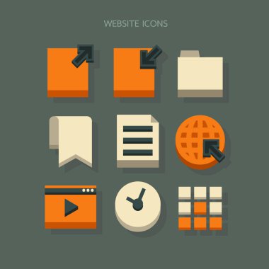 simgeler Web sitesi sosyal medya geometri modern tasarım turuncu beyaz o