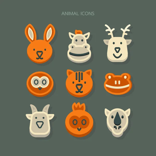 Iconos animal Vector — Vector de stock