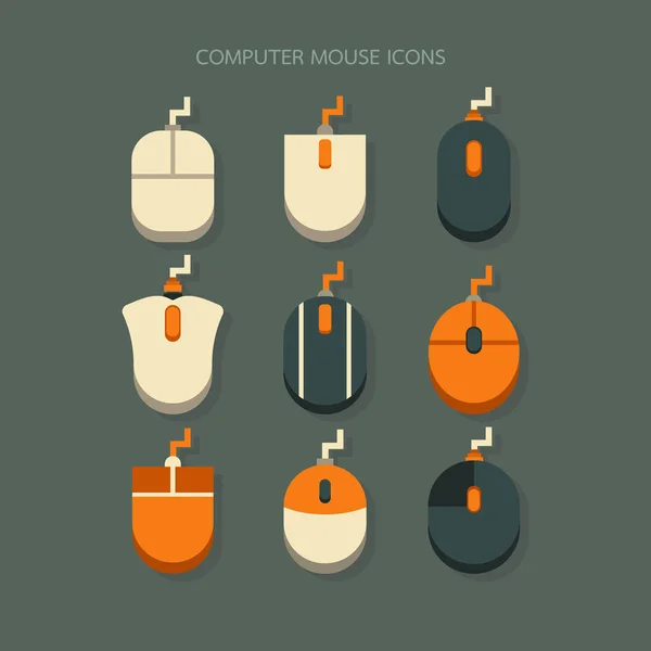 아이콘 마우스 현대적인 디자인 오렌지 화이트 배경에 — 스톡 벡터