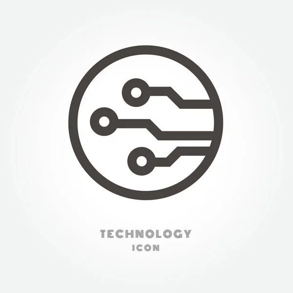 Devre kartı, modern minimalist düz tasarlamak vektör beyaz arka plan üzerinde için ince çizgi teknoloji simgesi illüstrasyon izole işareti sembolü