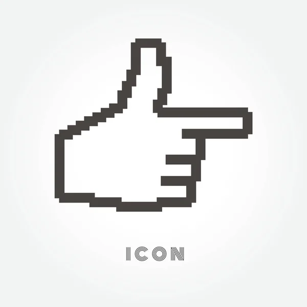 Icono de vector de cursor de mano sobre fondo blanco — Vector de stock