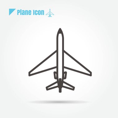 Beyaz arkaplanda uçak simgesi vektörü