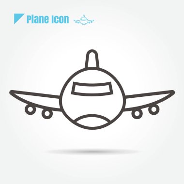 Beyaz arkaplanda uçak simgesi vektörü