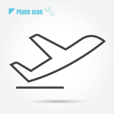 Beyaz arkaplanda uçak simgesi vektörü