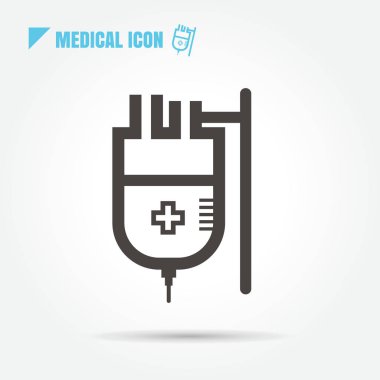 Kan transfüzyonu serum fizyolojik çanta vektör üzerinde beyaz bakcground