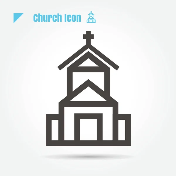 Pictogram kerk vector illustratie geïsoleerde teken symbool dunne lijn f — Stockvector