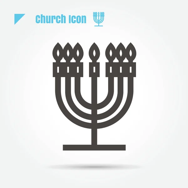 Ícone Menorah para Hanukkah igreja vetor ilustração isolado si — Vetor de Stock