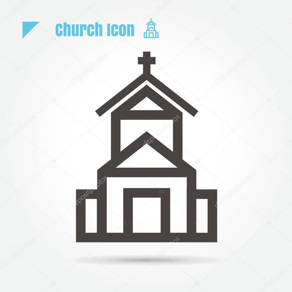 icon church vector illustration isolated sign symbol thin line f