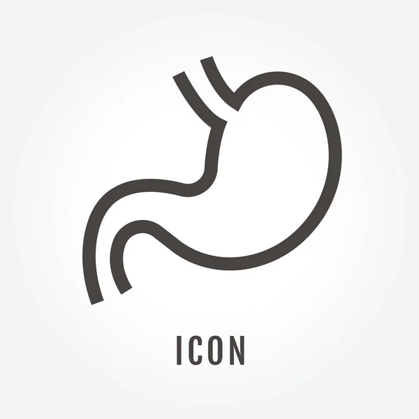 胃の図分離記号のアイコン シンボル web の細い線 — ストックベクタ