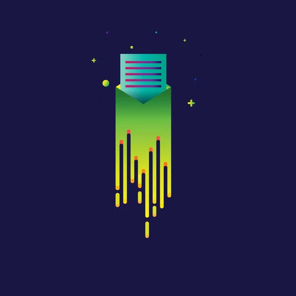 Simge zarf gökkuşağı güzel renkli ışık illüstrasyon işareti — Stok Vektör