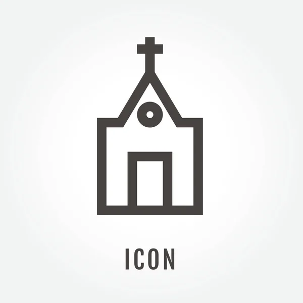 Pictogram kerk illustratie geïsoleerde teken symbool dunne lijn voor moderne minimalistische platte ontwerp vector op witte achtergrond. logo — Stockvector