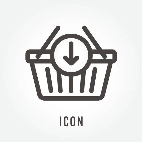 Illustrasjon av ikon-Shopping-kurv - isolert skilt - tynn linje – stockvektor