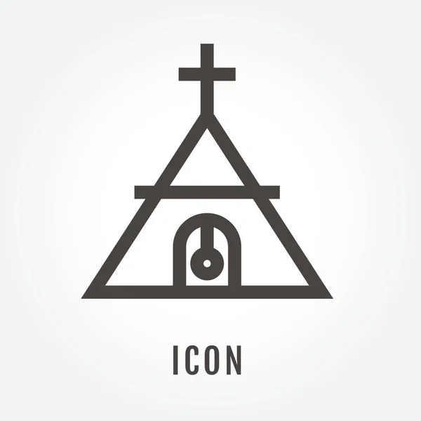 Icône Illustration de l'église signe isolé symbole mince ligne pour le mode — Image vectorielle