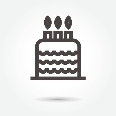 simgesi kek illüstrasyon izole işareti sembol için web, ince çizgi m