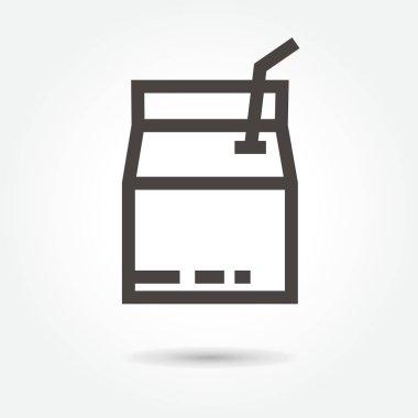 simge süt. Web, modern minimalist düz tasarlamak vektör beyaz arka plan üzerinde ince çizgi ambalaj konteyner illüstrasyon izole işareti sembolü
