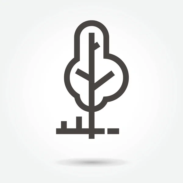 Pictogram boom laat illustratie geïsoleerde teken symbool dunne lijn voor web, moderne, minimalistische, platte ontwerp vector op witte achtergrond. abstract. logo — Stockvector