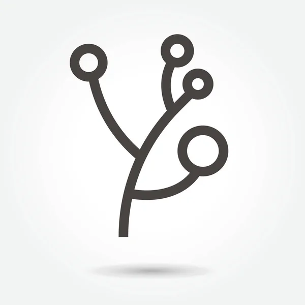 Icono Árbol Hojas ilustración signo aislado símbolo delgada línea para la web, moderno vector de diseño plano minimalista sobre fondo blanco. abstracto. logo — Vector de stock