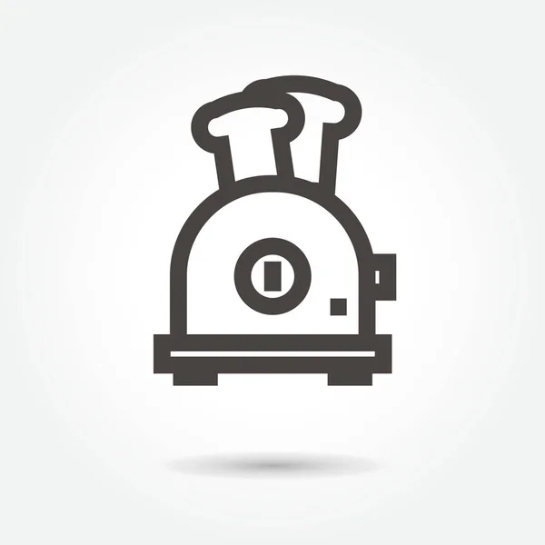 Ikona toster. Gospodarstwa domowego wektor ilustracja na białym tle znak — Wektor stockowy