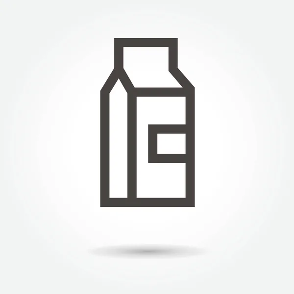 Ikona mleka. Pakowania kontenera ilustracja na białym tle znak symbol — Wektor stockowy