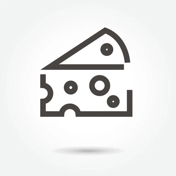 Ícone Ilustração de queijo símbolo de sinal isolado linha fina para web — Vetor de Stock
