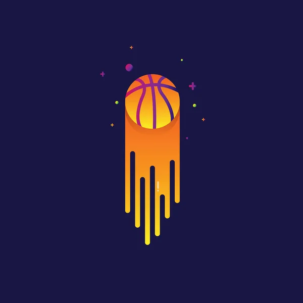 Ícone Basket bola arco-íris bela luz colorida ilustração s — Vetor de Stock