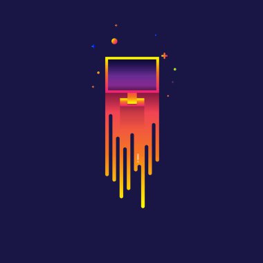 f simge bilgisayar gökkuşağı renk degradesi illüstrasyon işareti sembolü