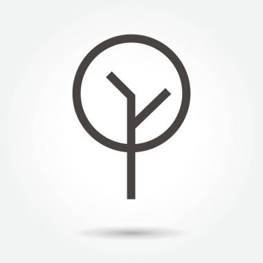 simgesi ağaç yaprak illüstrasyon izole işareti sembol için ince çizgi