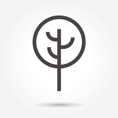 simgesi ağaç yaprak illüstrasyon izole işareti sembol için ince çizgi