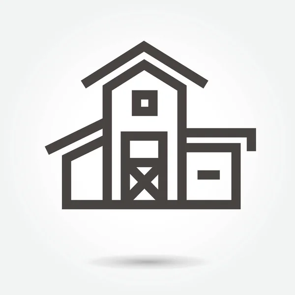 Ikona stodoła & gospodarstwo ikona ilustracja na białym tle znak symbolu budynku — Wektor stockowy