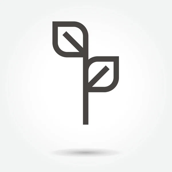 Icono Árbol Hojas ilustración signo aislado símbolo delgada línea para — Vector de stock