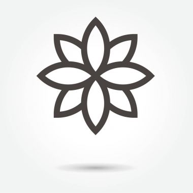 Lotus beyaz arka plan üzerinde simge vektör çiçek